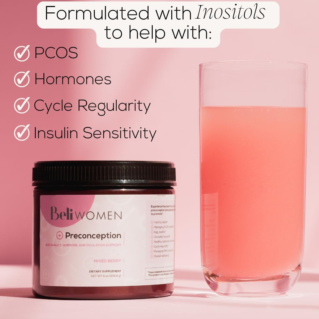 Women's Fertility Bundle: Prenatal Multivitamin and Berry Flavored Drink Mix for Preconception Support, Hormone Balance, and Improved Ovulation Quality.