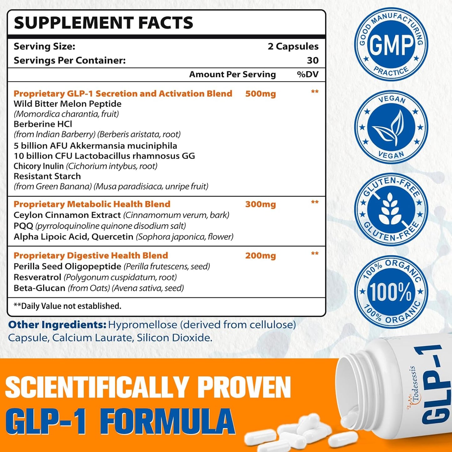 Women's GLP-1 Supplement with Akkermansia Probiotic, Berberine HCI & Chicory Inulin - 3 Packs