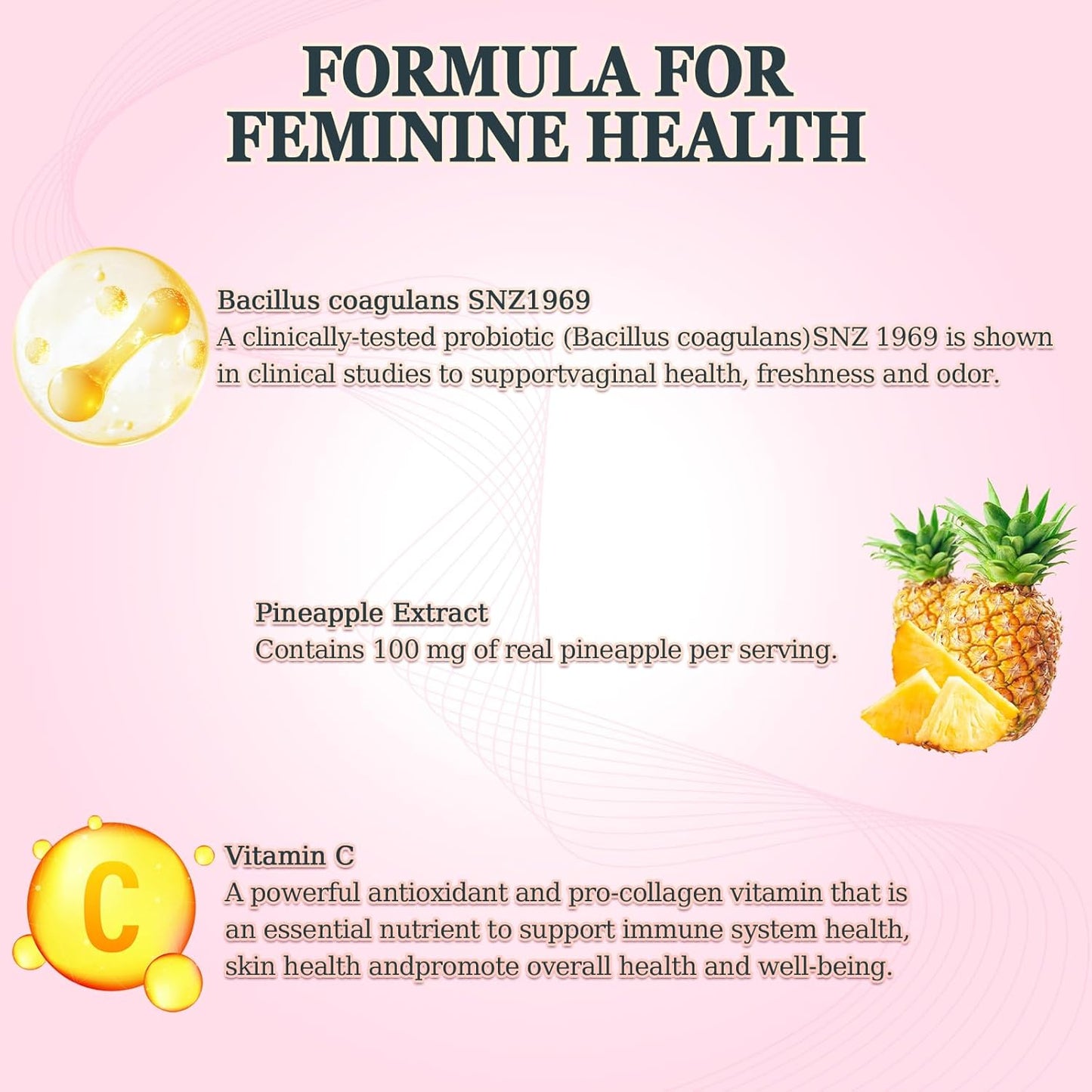 Women's Health & Wellness Gummies - Vegan Feminine Balance Support with Hawaiian Pineapple Flavor - 60 Gummies