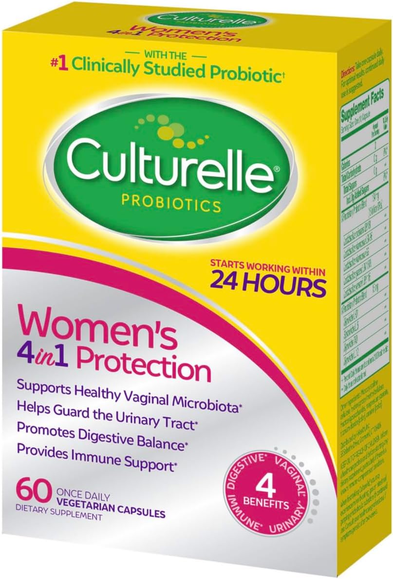 Women's Healthy Balance Probiotic Supplement for Digestive, Vaginal, and Immune Health - 60 Capsules, Non-GMO, Helps with Diarrhea, Gas, Bloating