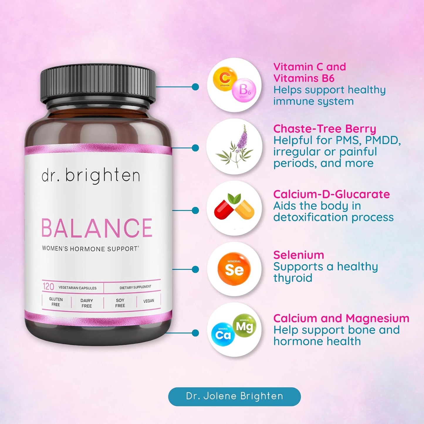 Women's Hormone Balance Kit with Adrenal Support and Saw Palmetto for PCOS by Dr. Brighten