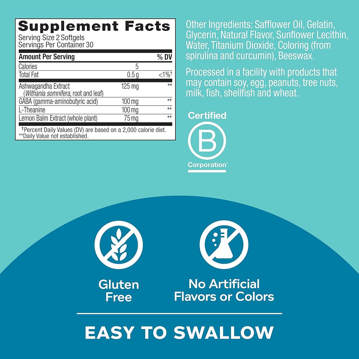Women's Multi Softgels & Goodbye Stress Supplement with GABA, Ashwagandha, L-Theanine, and Lemon Balm - 60 Count