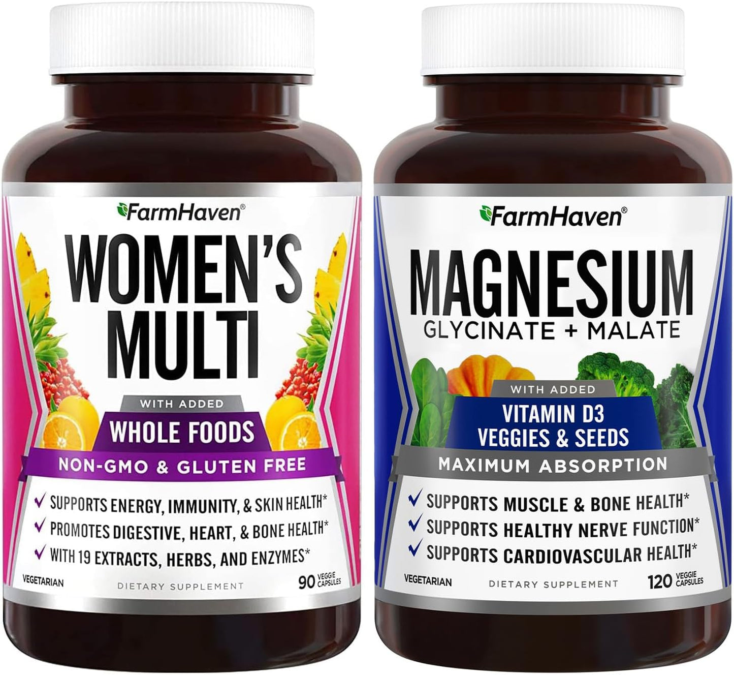 Women's Multivitamin and Magnesium Bundle by FarmHaven: Essential Nutrients for Overall Wellness