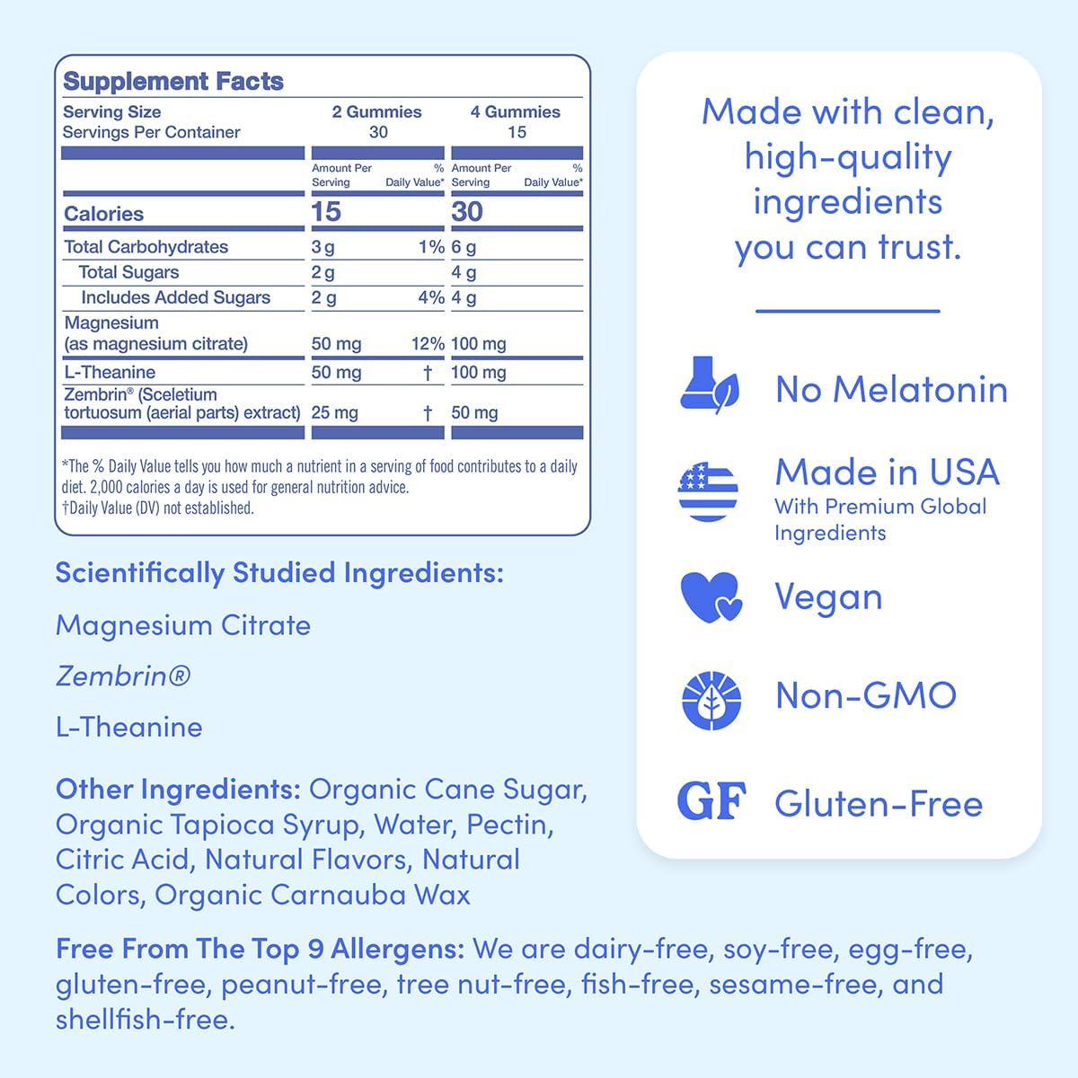 Women’s Nighttime Calming Magnesium Gummies with L-Theanine - Sleep Aid for Peaceful Rest & Balanced Mood - 60-Day Supply