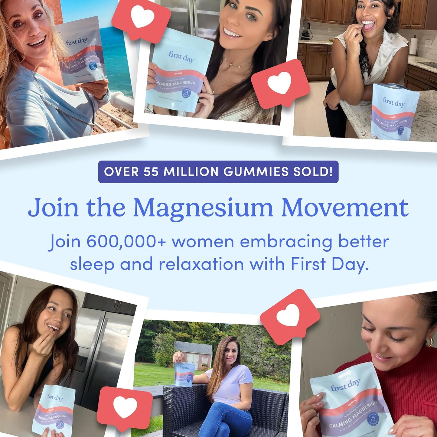 Women’s Nighttime Calming Magnesium Gummies with L-Theanine - Sleep Aid for Peaceful Rest & Balanced Mood - 60-Day Supply