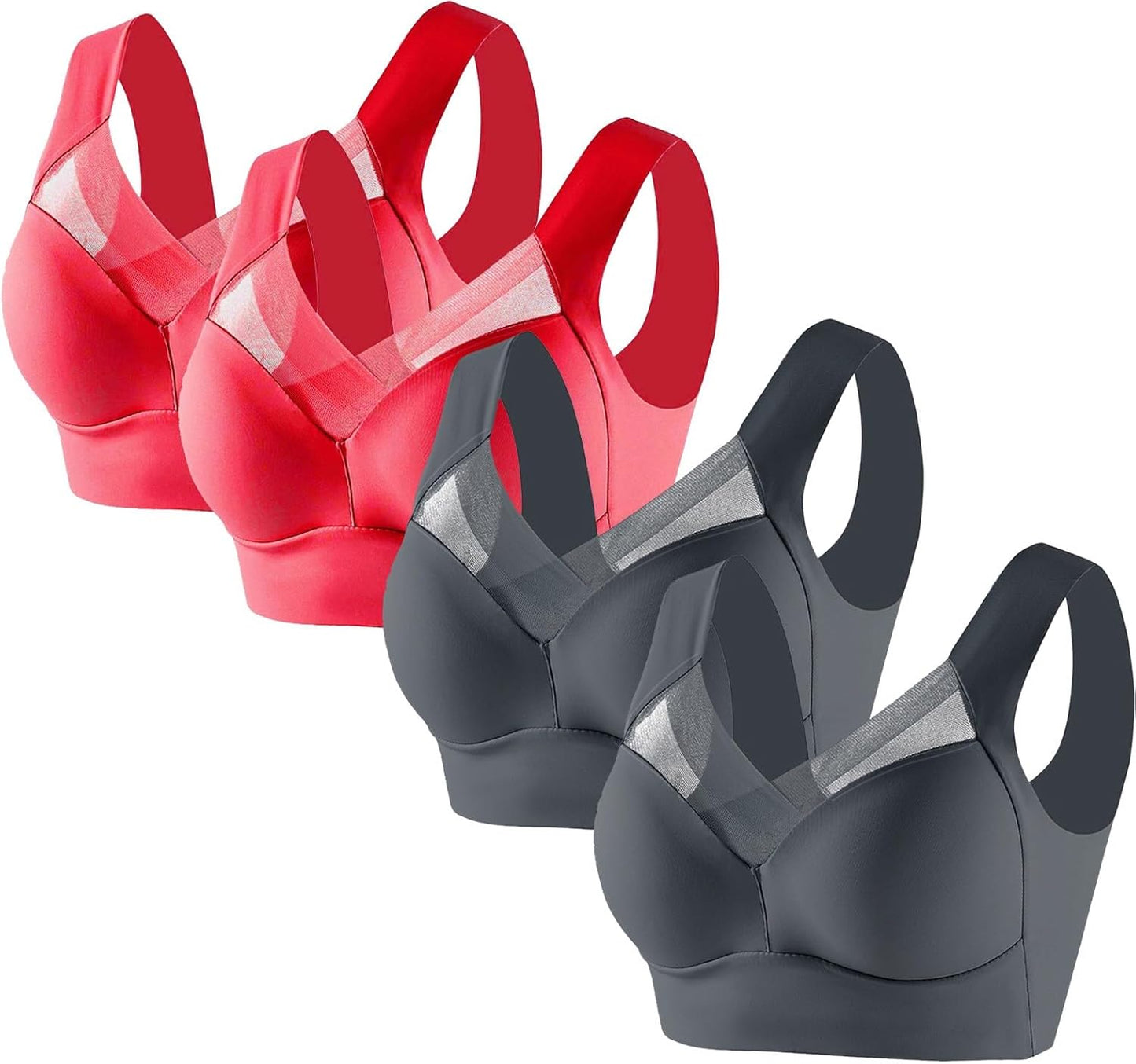 Women's Plus Size Casual Sports Bras without Steel Ring, Thin Style Vest Underwear for Comfortable Daily Wear