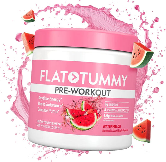 Women's Pre Workout Powder with Creatine, Beta-Alanine, Electrolytes - Watermelon Flavor - 30 Servings for Energy, Endurance, and Muscle Support