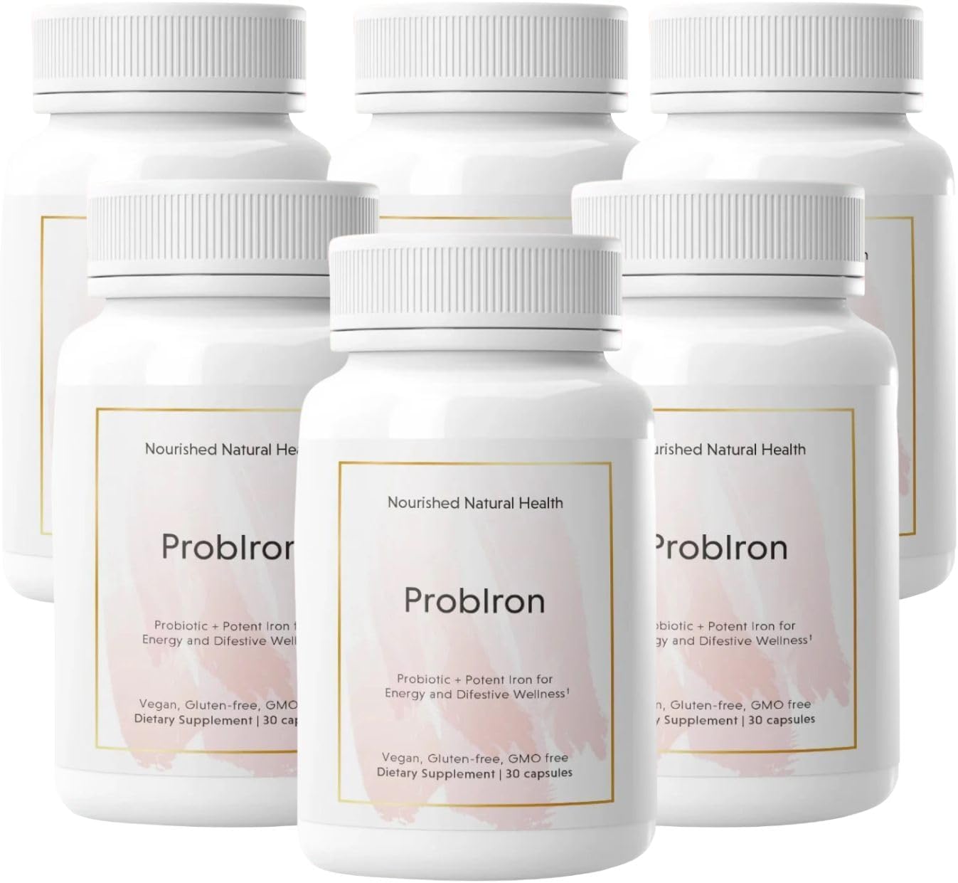 Women's Probiotic and Iron Supplement with Vitamin C and Copper - Vegan Formula for Energy and Digestive Wellness - 180 Capsules by Nourished Natural Health