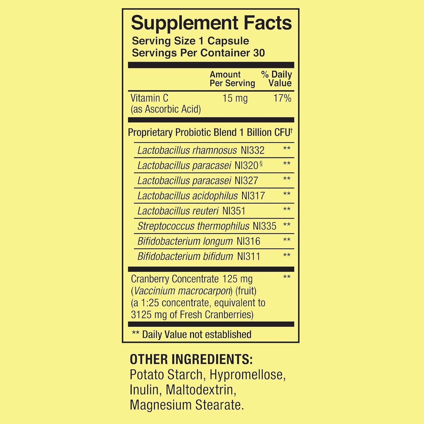 Women's Probiotic Supplement with Inulin, Cranberry & 1 Billion Cultures - Digestive, Urinary & Immune Support - 8 Strains, 30 Capsules - Gut Health for Women