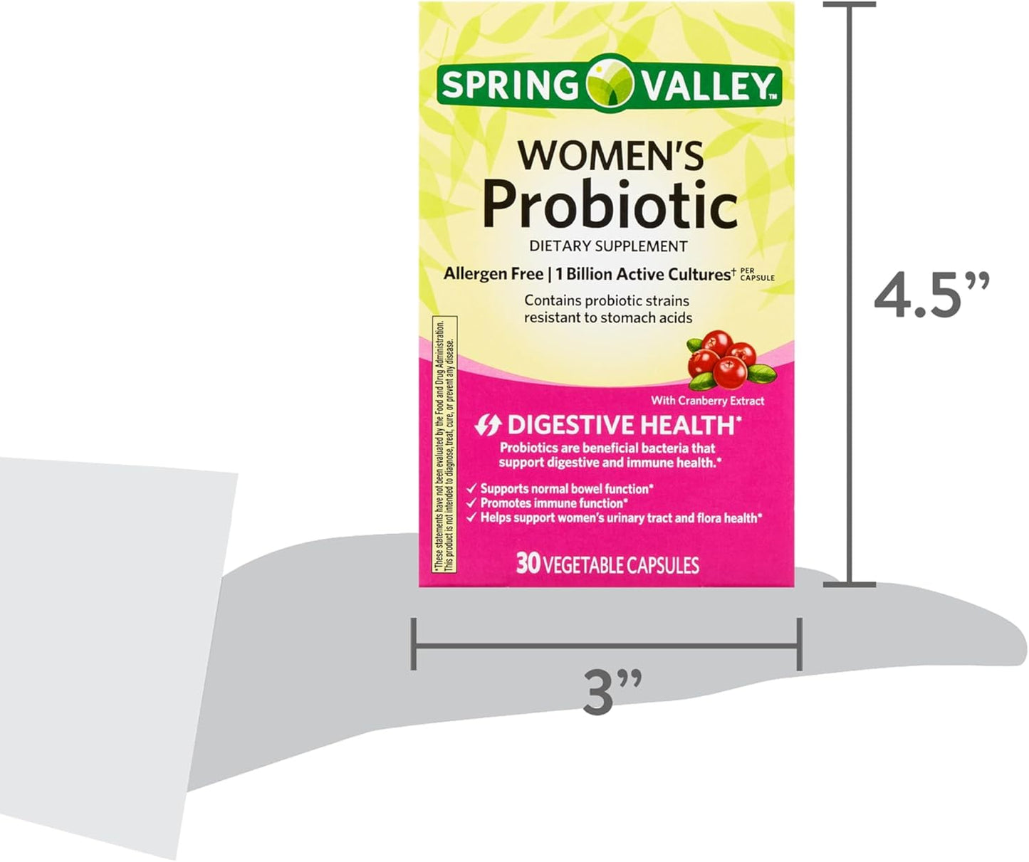 Women's Probiotic Supplement with Inulin, Cranberry & 1 Billion Cultures - Digestive, Urinary & Immune Support - 8 Strains, 30 Capsules - Gut Health for Women