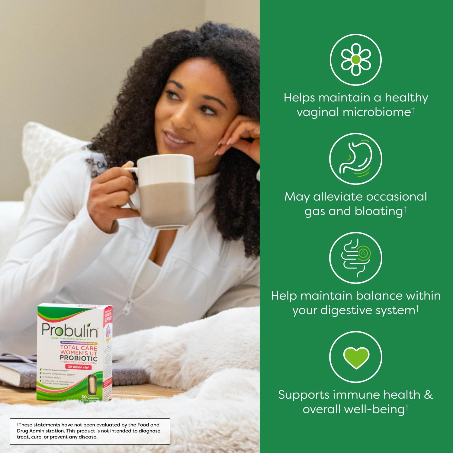 Women's Urinary Tract Support with Prebiotics, Probiotics, and Postbiotics - 20 Billion CFU - 12 Strains - 90 Vegan Capsules