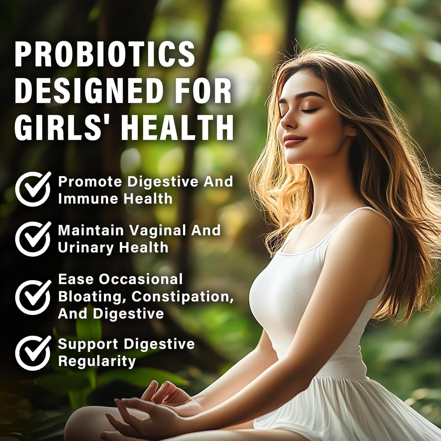 Women's Vaginal Probiotic Supplement with Prebiotics & Lactobacillus Blend - Promotes Vaginal Health, Urinary & pH Balance - 120 Capsules