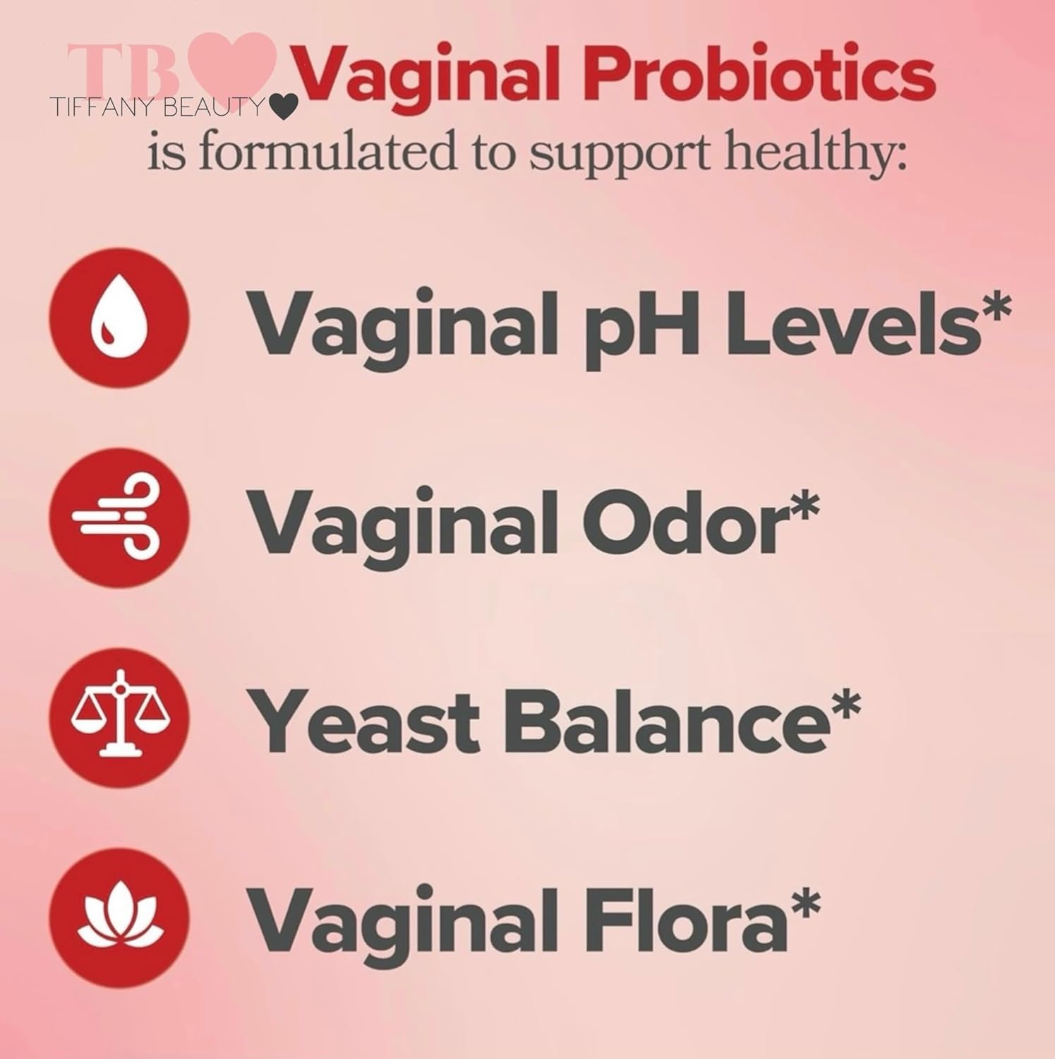 Women's Vaginal Probiotic Supplement with Prebiotics & Lactobacillus Blend - Promotes pH Balance & Healthy Vaginal Flora - 60 Capsules