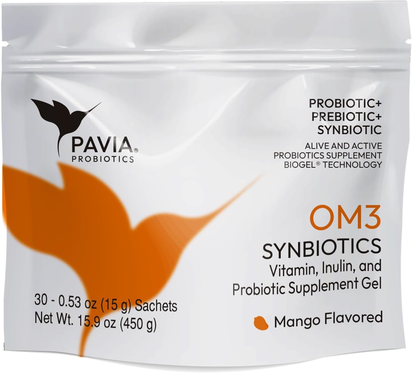 XAVIAX Probiotic Gel with Omega 3 Mango Flavor - Immune Support Supplement for Better Concentration & Memory - 30 Envelopes