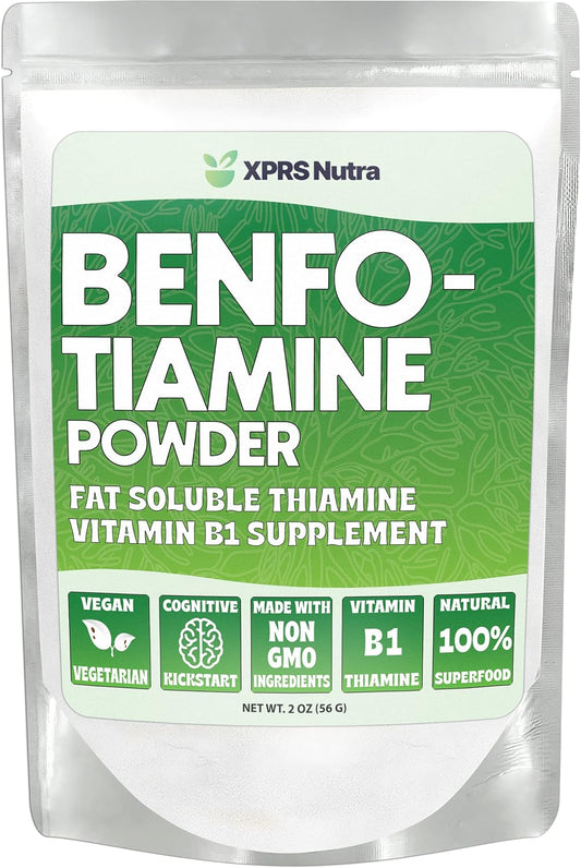 XPRS Nutra Benfotiamine (Thiamine) - Enhanced Fat-Soluble Vitamin B1 for Cognitive and Heart Health - Vegan-Friendly Liquid Supplement (2 oz)