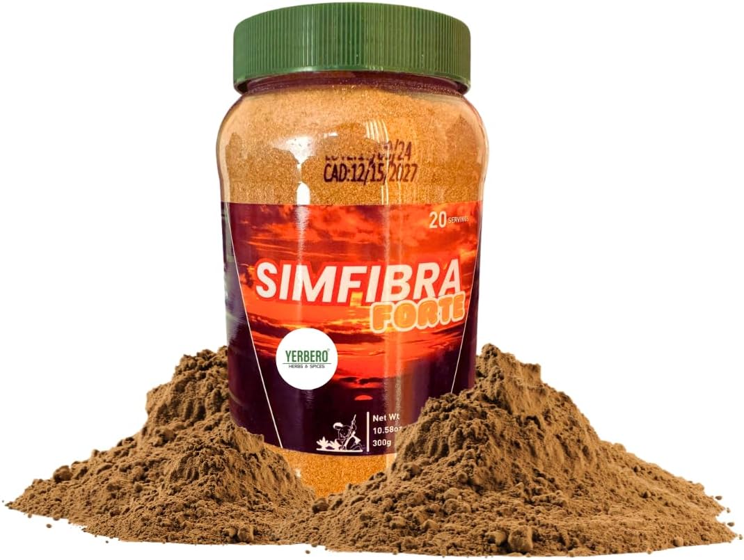 YERBERO SimFiber Forte Fiber Drink Mix 10.5oz - 100% Natural Digestive Supplement - Powdered Dietary Fiber Blend with Soy, Seaweed, Maguey, and Cinnamon - Supports Digestion