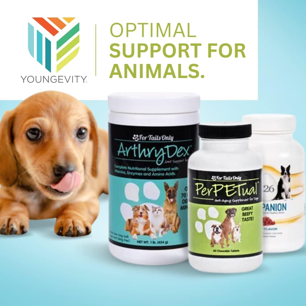 YOUNGEVITY Arthrydex Complete Nutritional Supplement for Pets - Vitamins, Probiotics, Enzymes for Healthy Bones & Joints - 2 lb Canister Pack