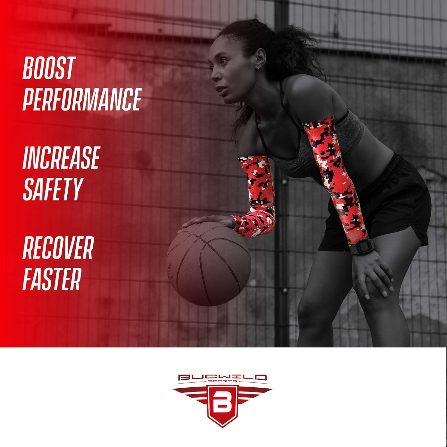 Youth & Adult Baseball Arm Sleeve for Football, Basketball, Cycling, Tennis - 1 Pair by Bucwild Sports