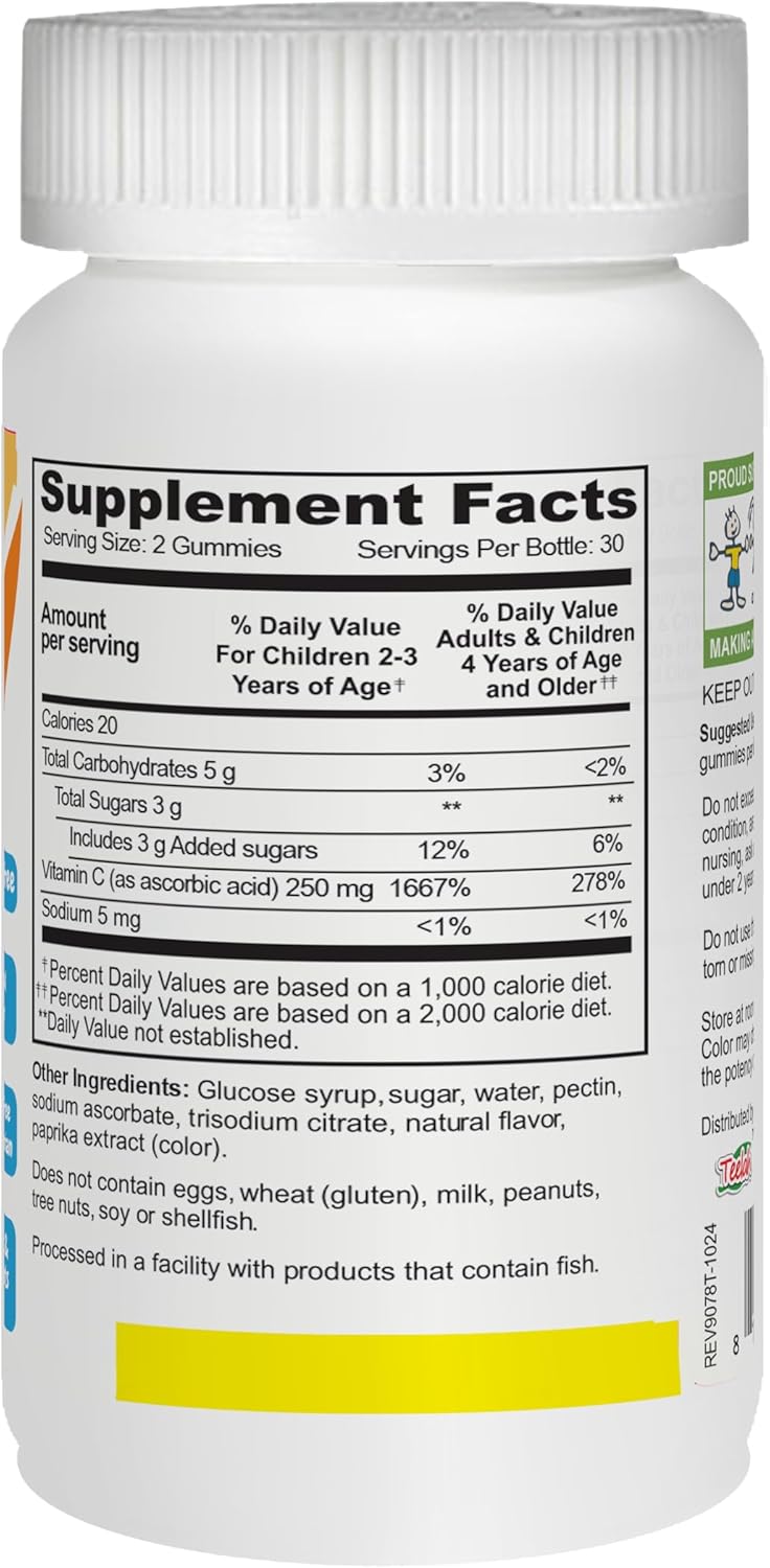 YUM-V's Vitamin C Orange Chewable Gummies for Kids - Daily Dietary Supplement (60 Count)