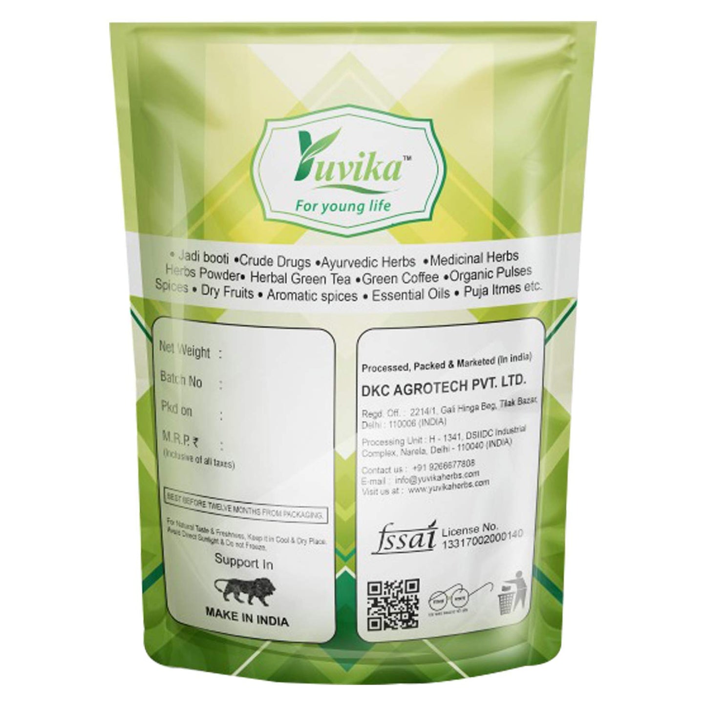 Yuvika Herbs Akarkara Root - Anacyclus Pyrethrum - Pellitory Root Powder 100g
