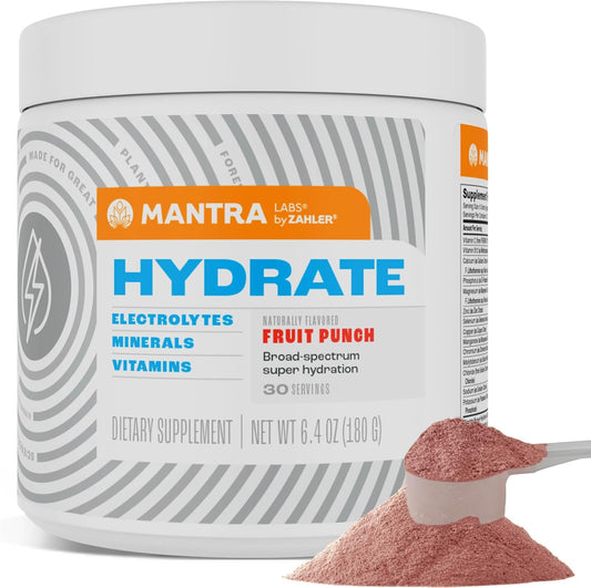 Zahler Mantra Sugar-Free Hydration Supplement, Fruit Punch Flavor, 30 Servings - Game-Changing and Delicious