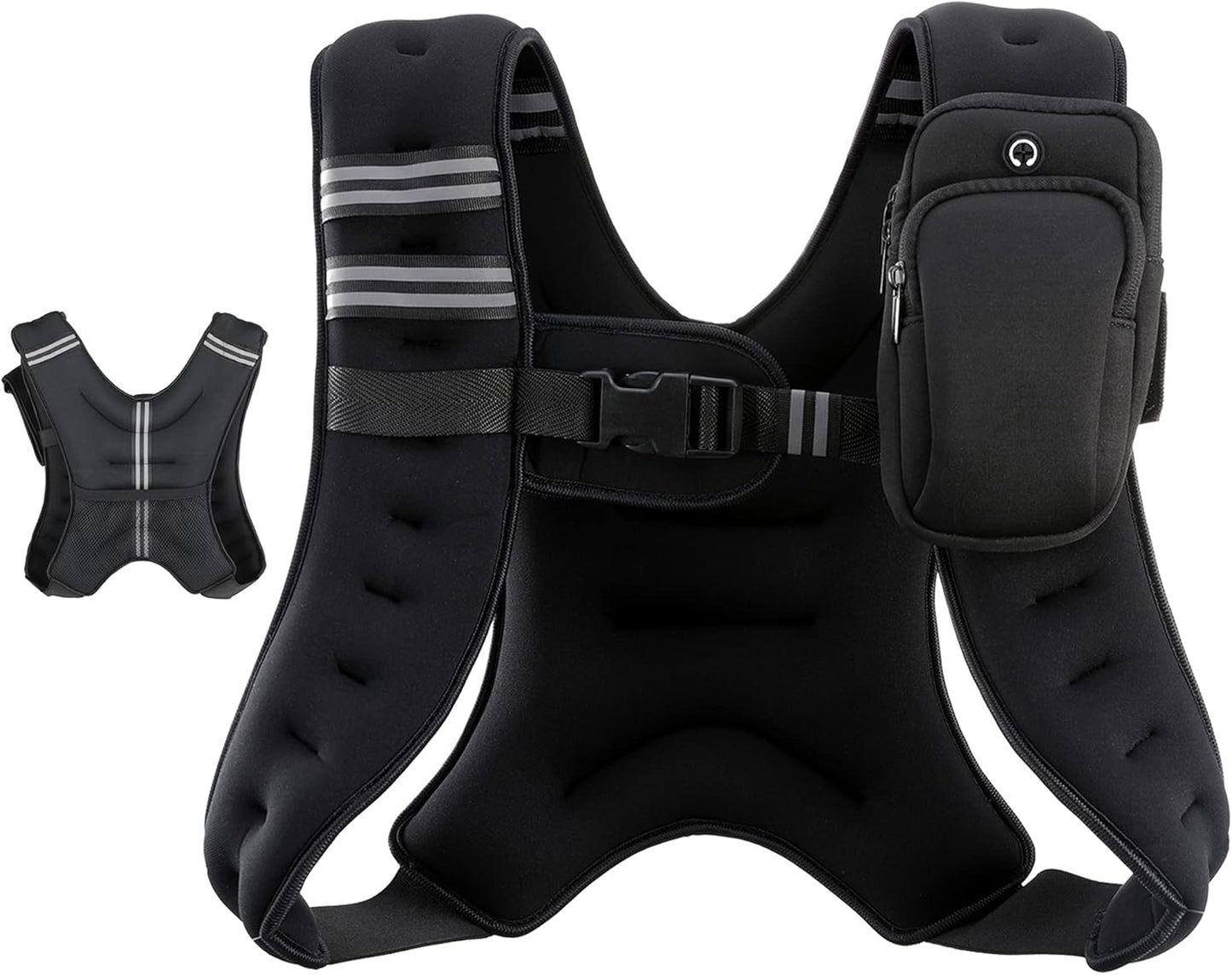 ZELUS Weighted Vest with Reflective Stripe for Strength Training, Running, Fitness & Slimming Formula - 6lb to 30lb Options