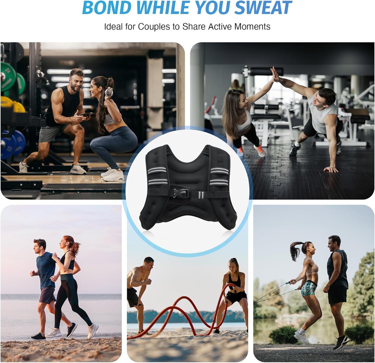 ZELUS Weighted Vest with Reflective Stripe for Strength Training, Running, Fitness & Slimming Formula - 6lb to 30lb Options