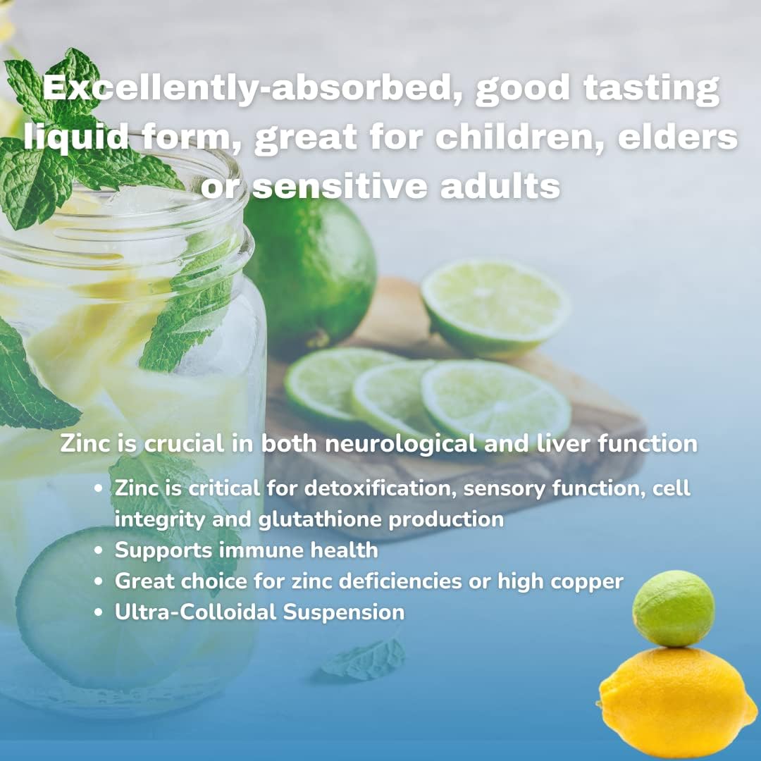ZIGGYHEALTH Liquid Zinc Supplement - Immune Support & Detox, Skin Care Vitamins for Kids & Adults, Gluten Free, Vegan (32 oz)