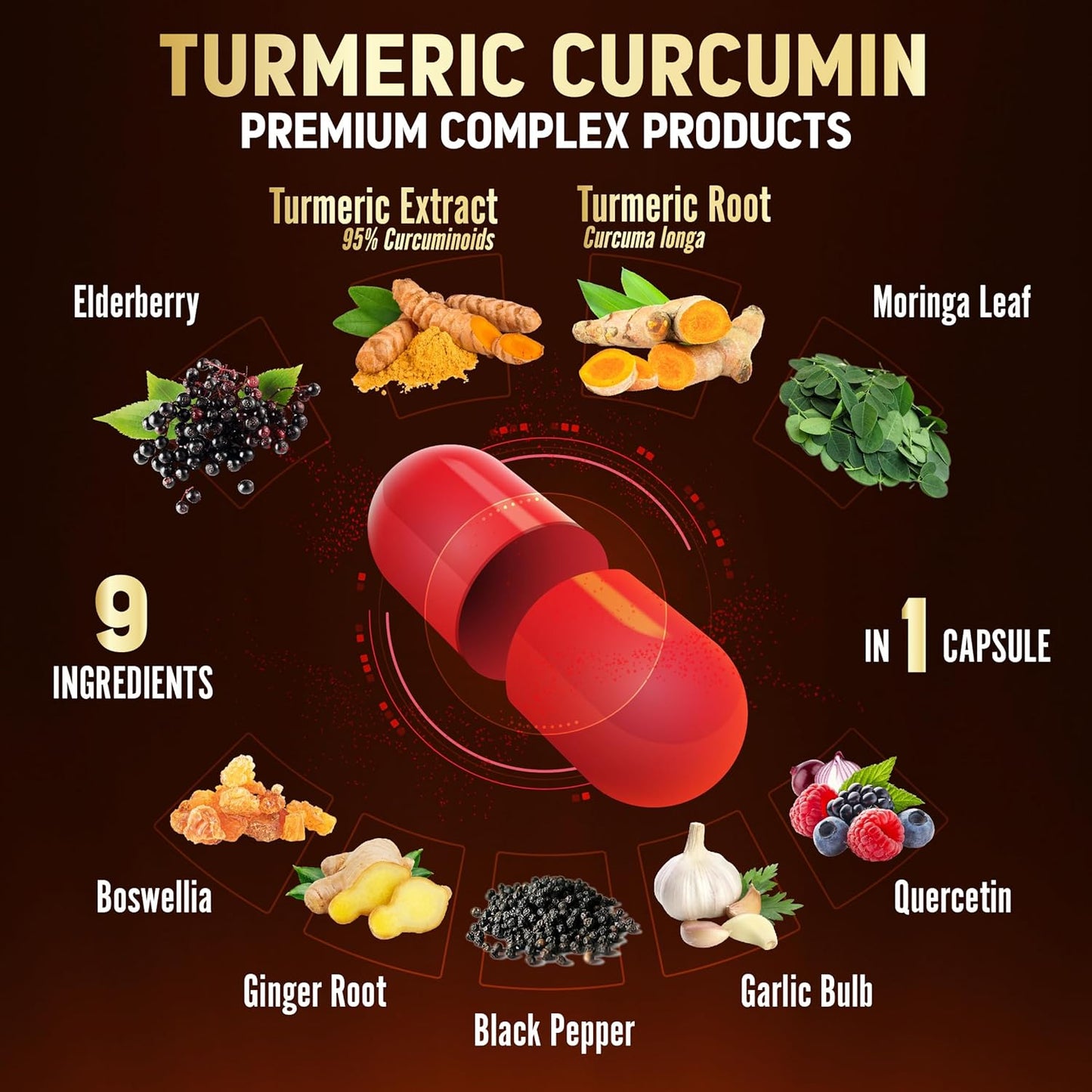 Zolotus Turmeric Curcumin Supplement with Immune Support and Joint Inflammatory Relief