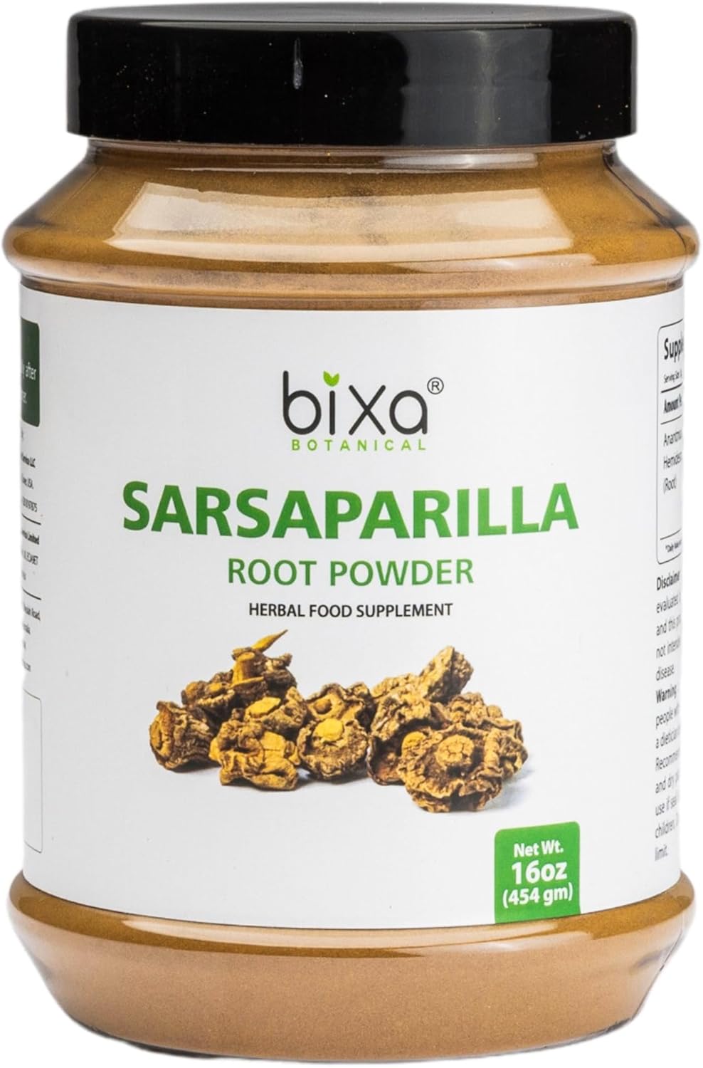 1 lb Bixa Botanical Sarsaparilla Root Powder - Hemidesmus Indicus Anantmool - Ayurvedic Herbal Supplement - Gluten Free, Non-GMO, Vegan - 100% Pure
