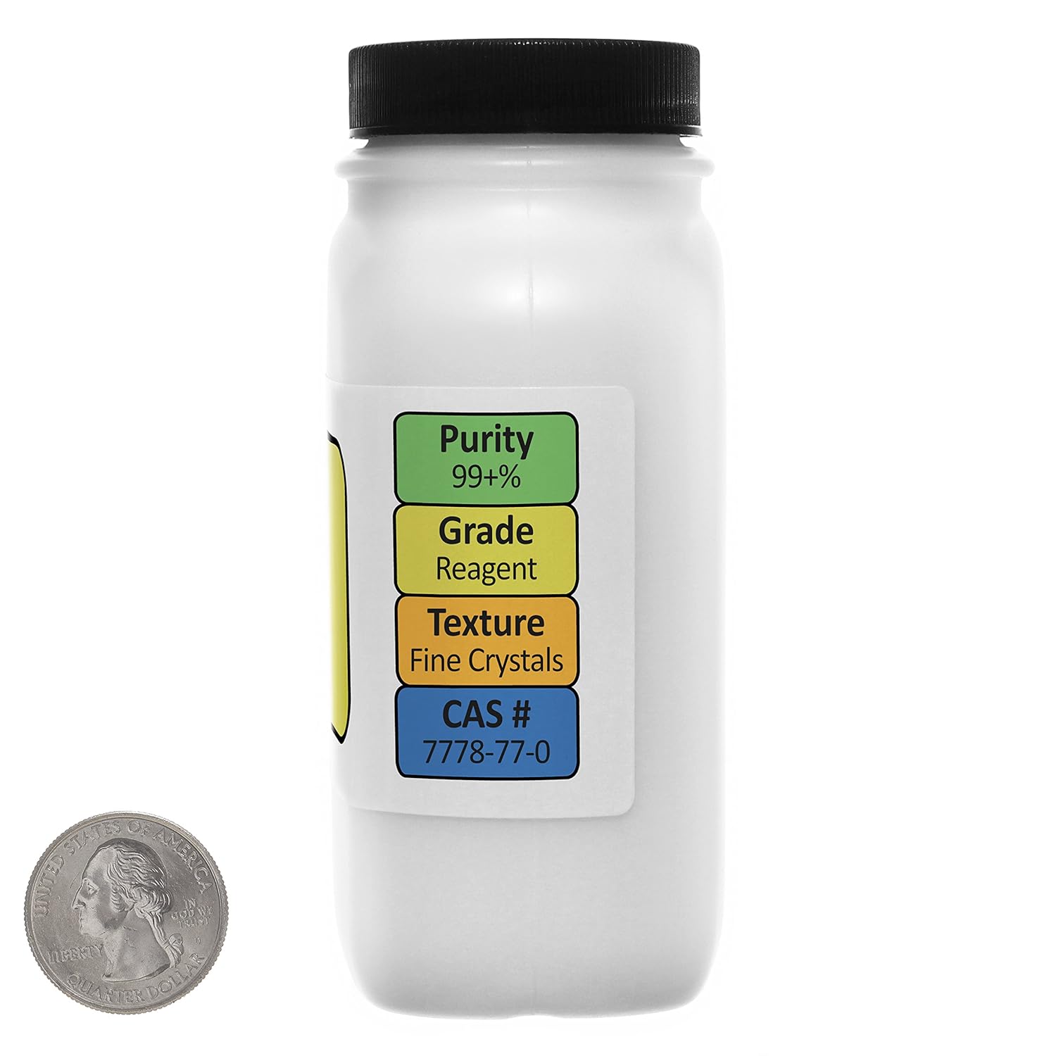 1 Lb Potassium Phosphate Monobasic [KH2PO4] 99+% Fine Crystals by Eisen-Golden Laboratories, Packed in Two Bottles for Easy Storage
