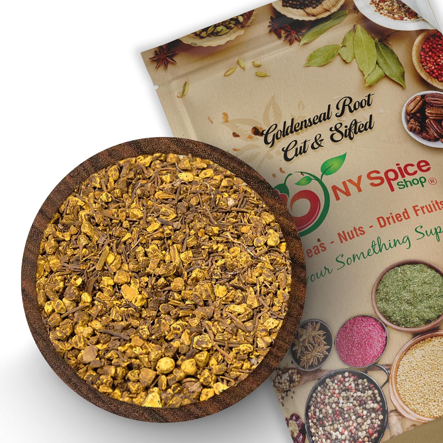 1 oz Natural Cut & Sifted Goldenseal Root Herb - Wild Crafted Hydrastis Canadensis Supplement