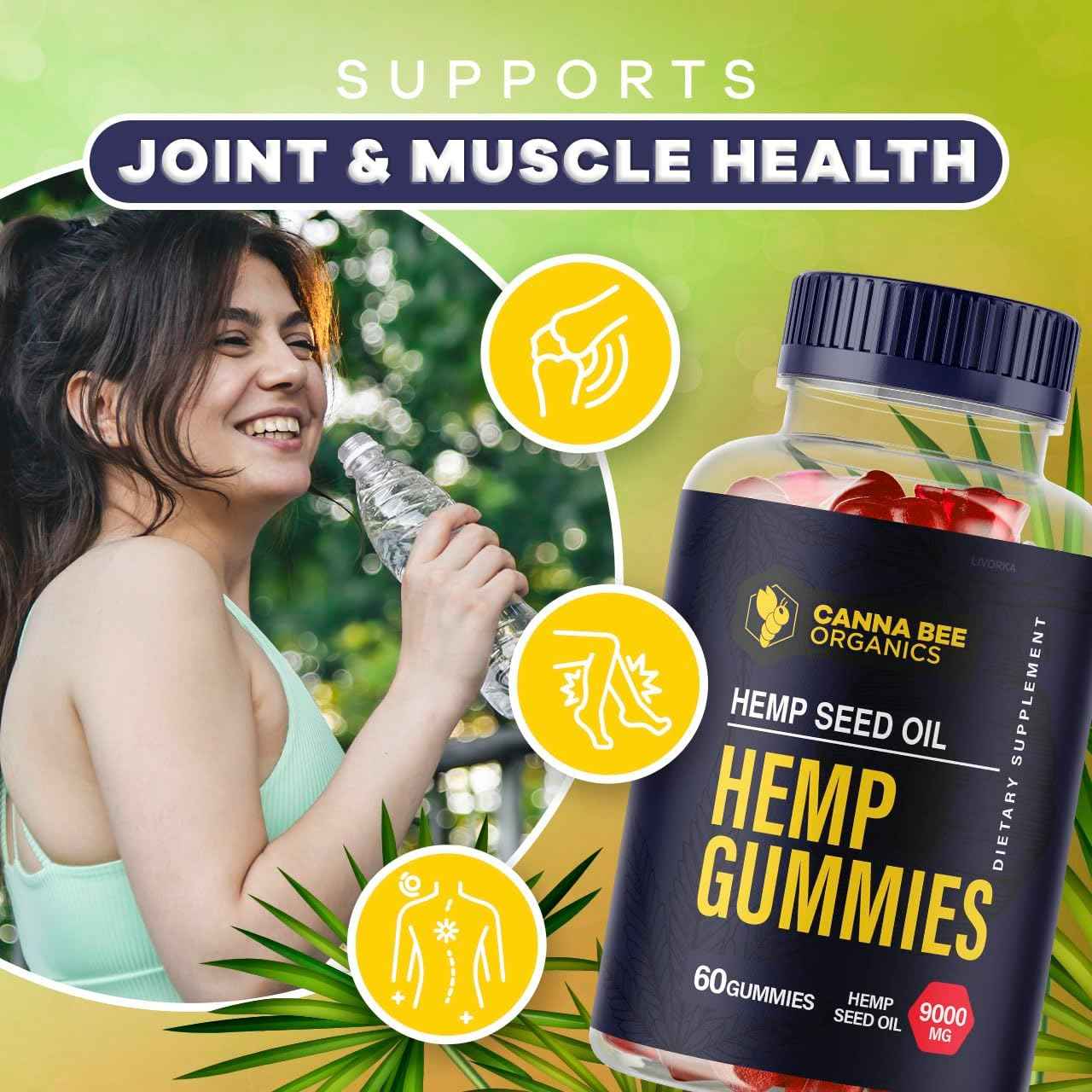 1 Pack - Canna Bee Gummies - Canna Bee Organics 30 Gummies for 1 Month, CannaBee metabolism booster Gummies, Canna Bee metabolism booster 9000 MG Per Bottle, Canna Gummies, Canna metabolism booster Gummies