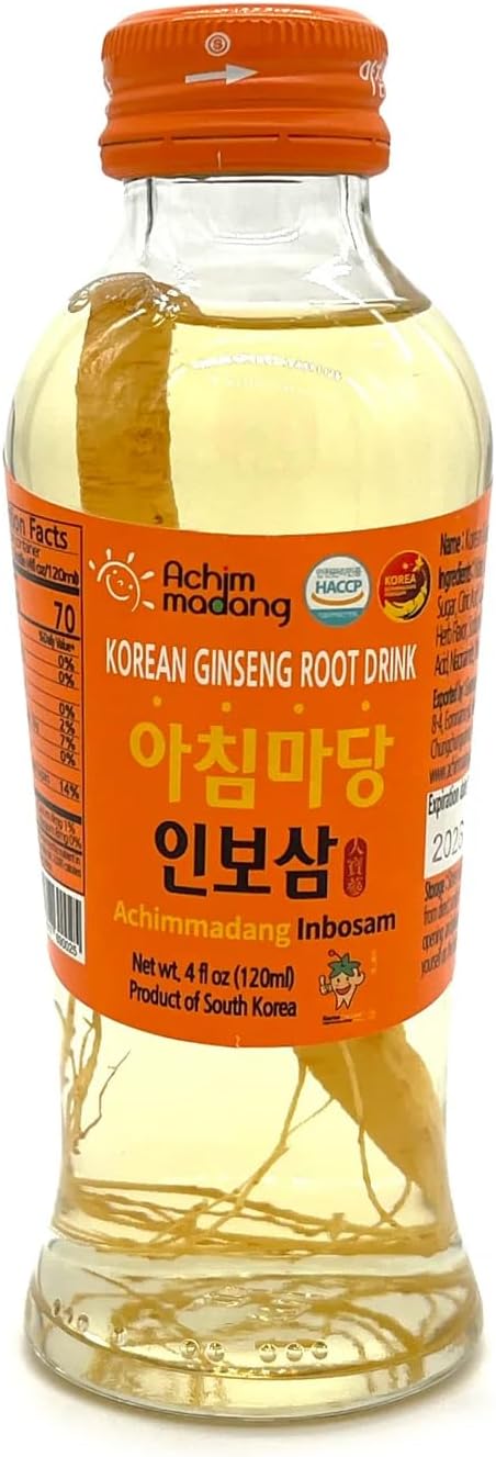 10 Bottles of Achimmadang Inbosam Korean Ginseng Root Drink - 4 fl oz Each