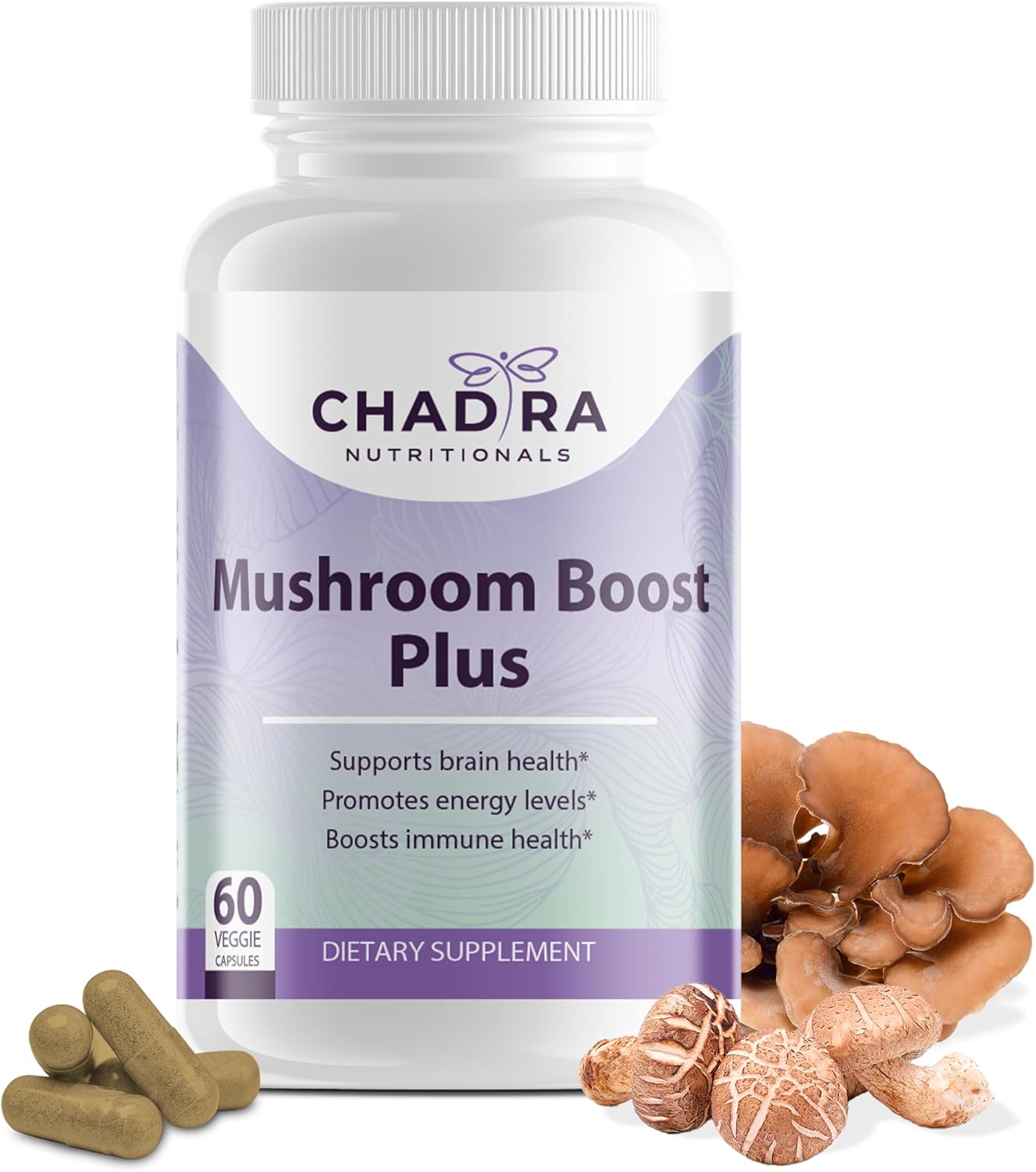 10-in-1 Mushroom Supplement for Immune Support, Energy & Brain - 60 Veggie Capsules by CHADTRA NUTRITIONALS