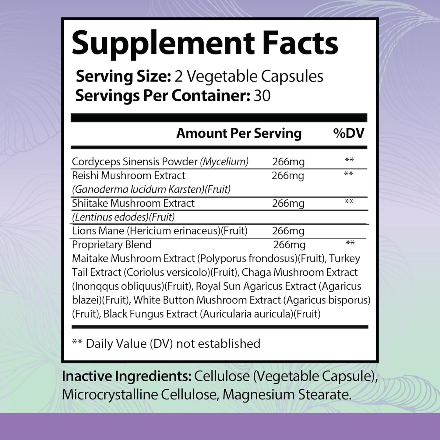 10-in-1 Mushroom Supplement for Immune Support, Energy & Brain - 60 Veggie Capsules by CHADTRA NUTRITIONALS