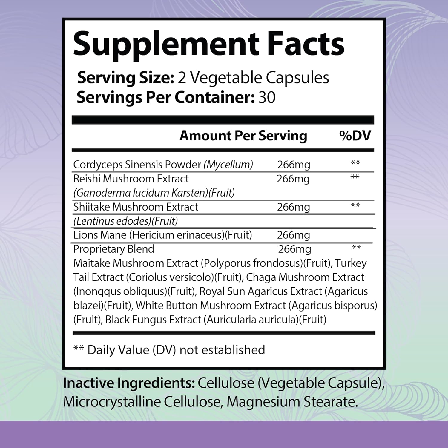 10-in-1 Mushroom Supplement for Immune Support, Energy & Brain - 60 Veggie Capsules by CHADTRA NUTRITIONALS