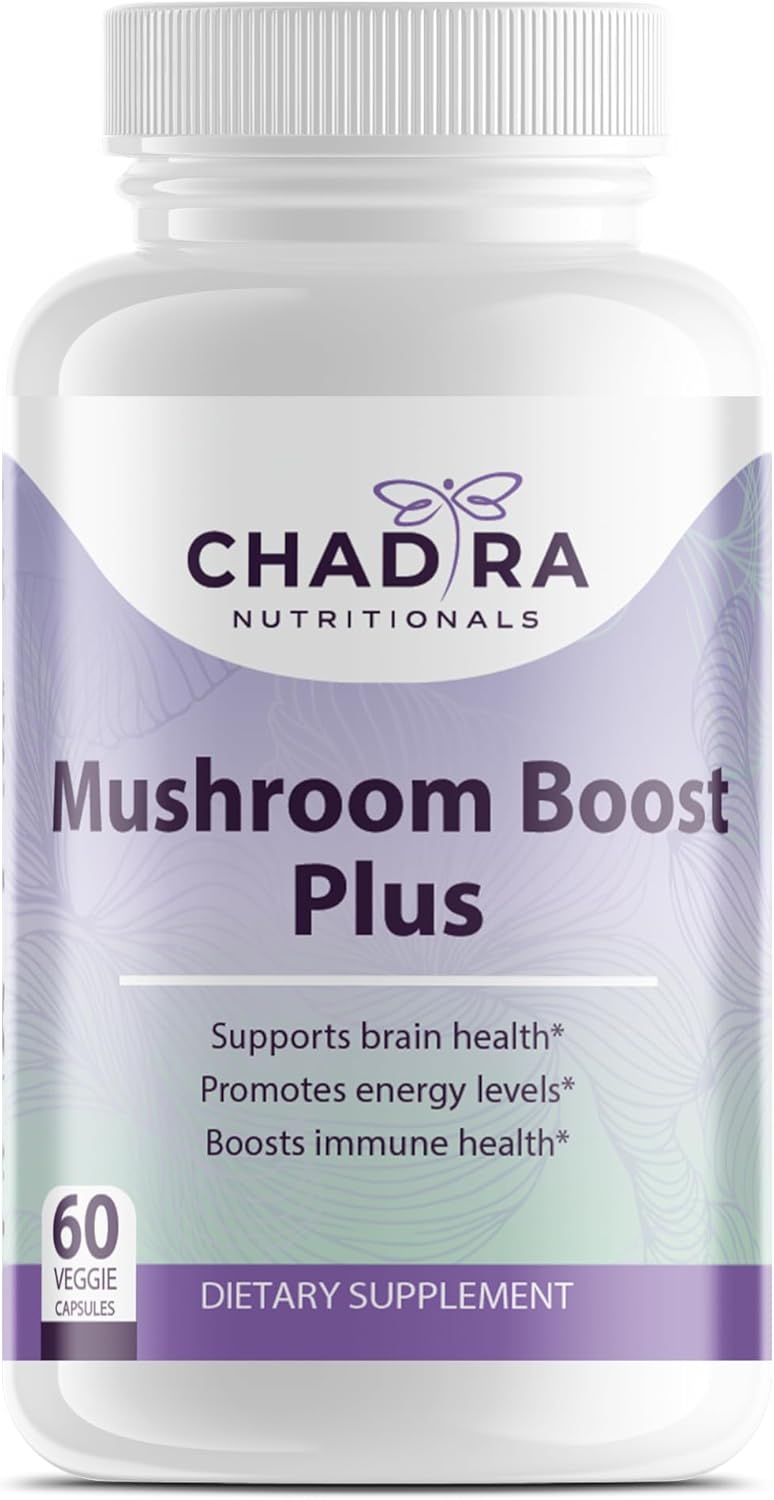 10-in-1 Mushroom Supplement for Immune Support, Energy & Brain - 60 Veggie Capsules by CHADTRA NUTRITIONALS