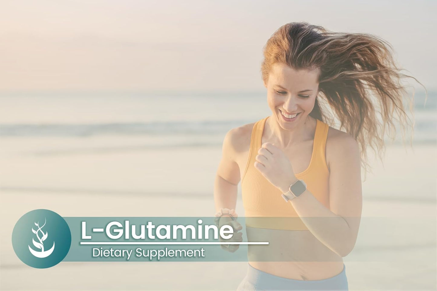 100 Capsules of Non-GMO & Gluten-Free L-Glutamine Amino Acid with Pure Original Ingredients