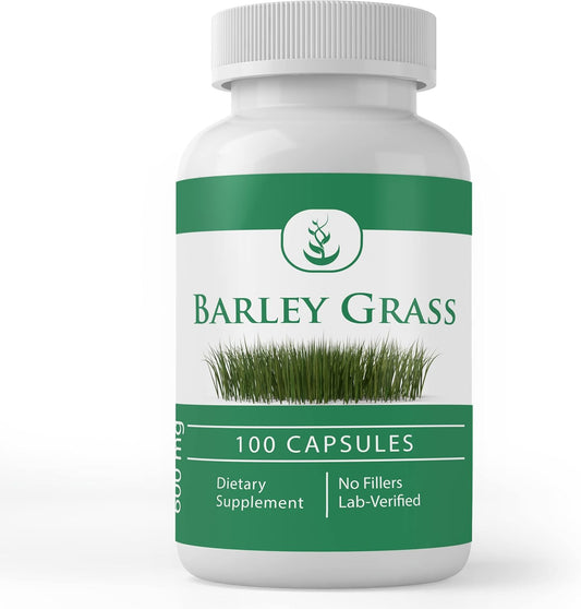 100 Capsules of Pure Barley Grass - No Additives or Fillers - Lab Verified Quality