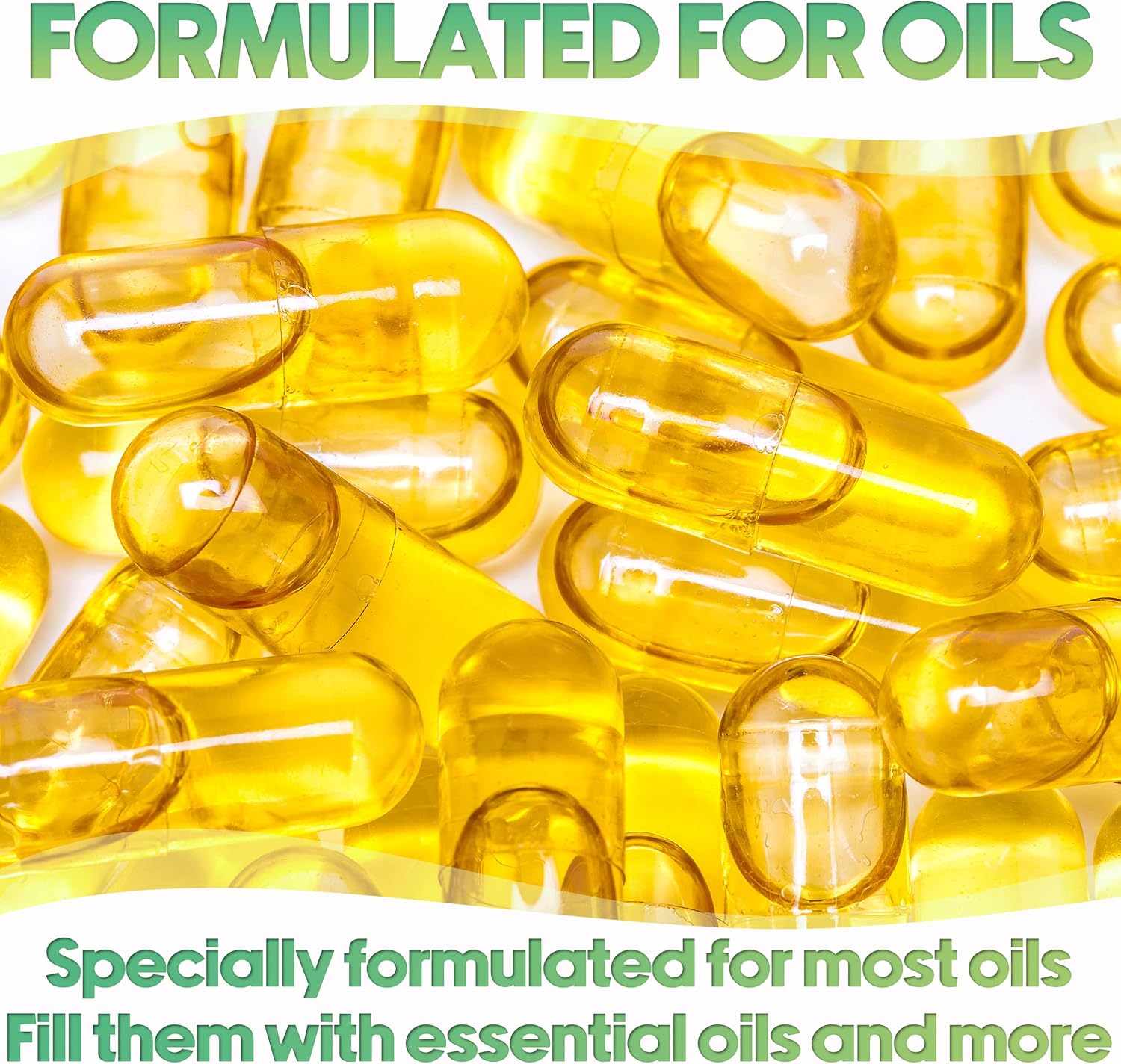 100 Clear Vegan Capsules for Essential Oils - Empty Vegetable Capsules for DIY Oil Filling - Compatible with Most Oils