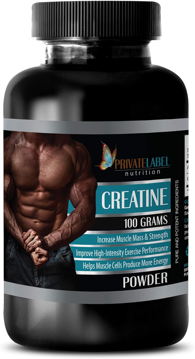 100 Grams CREATINE Monohydrate Powder - Muscle Boosting Supplements by PRIVATE LABEL LLC