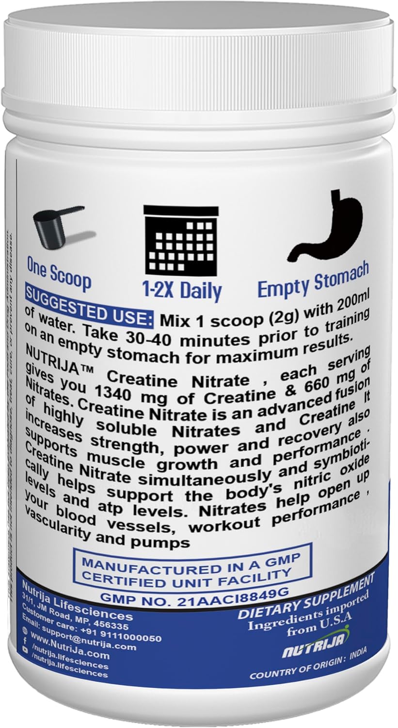 100 Grams of NutriJa Creatine Nitrate Supplement for Improved Workout Performance