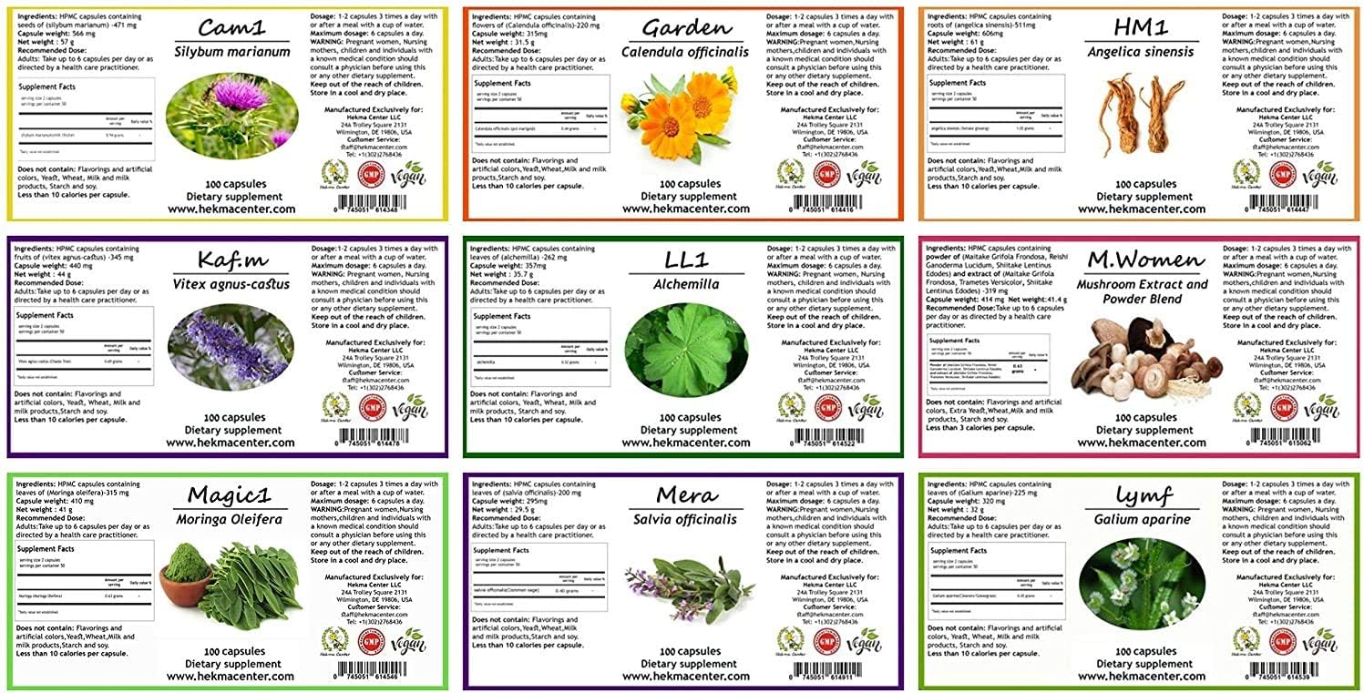100% Natural Supplements Package for Fibroids - Organic Herbs, Vitamins, and Dietary Supplements - Vegan - Fibroid Relief