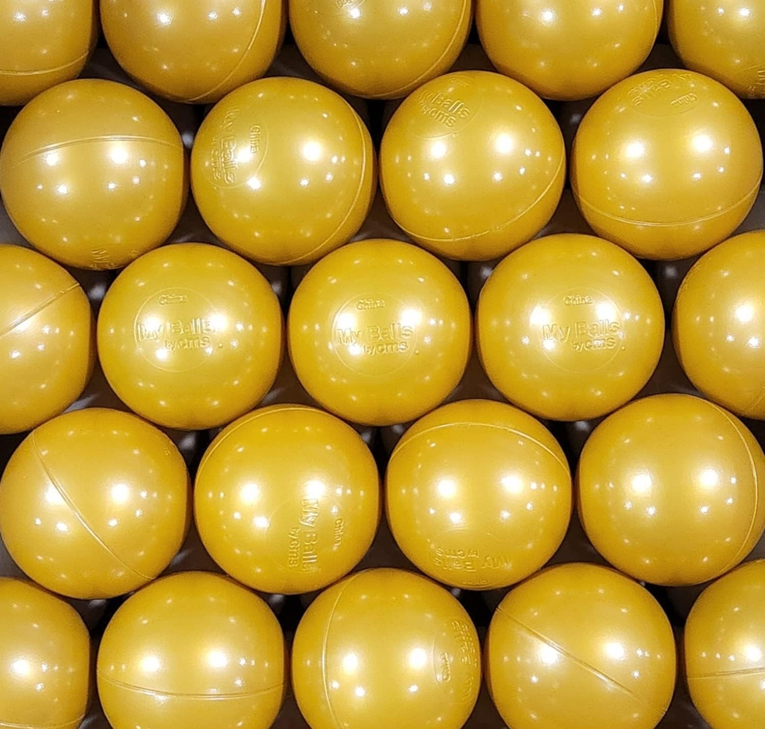 100 Pack Gold Jumbo 3" HD Commercial Grade Ball Pit Balls - Crush-Proof Phthalate Free BPA Free Non-Toxic Plastic