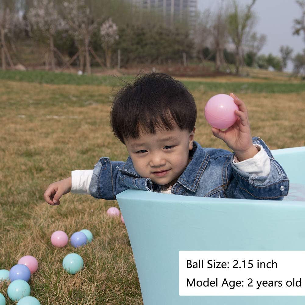 100 Pack MoonxHome BPA-Free Ball Pit Balls for Toddlers, Crush-Proof Plastic Ocean Balls for Children's Play Tent and Pool - 2.15 Inch