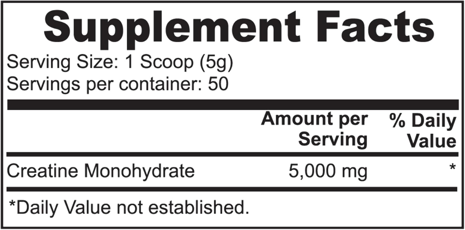 100% Pure Creatine Monohydrate Powder - 5000mg Per Serving - Supports Muscle Energy & Strength - 8.8 oz - 50 Servings