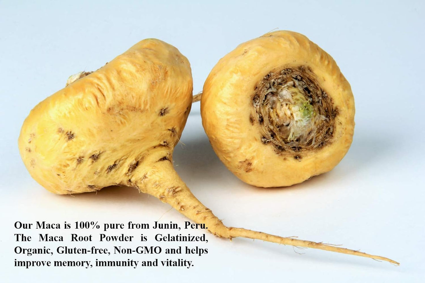 100% Pure Inca's Gold Organic Yellow Maca Gelatinized Root Powder - Supports Overall Vitality, Immune System, Memory, Learning - Family Size Pack of 2 - 908g Total - From Junin Peru
