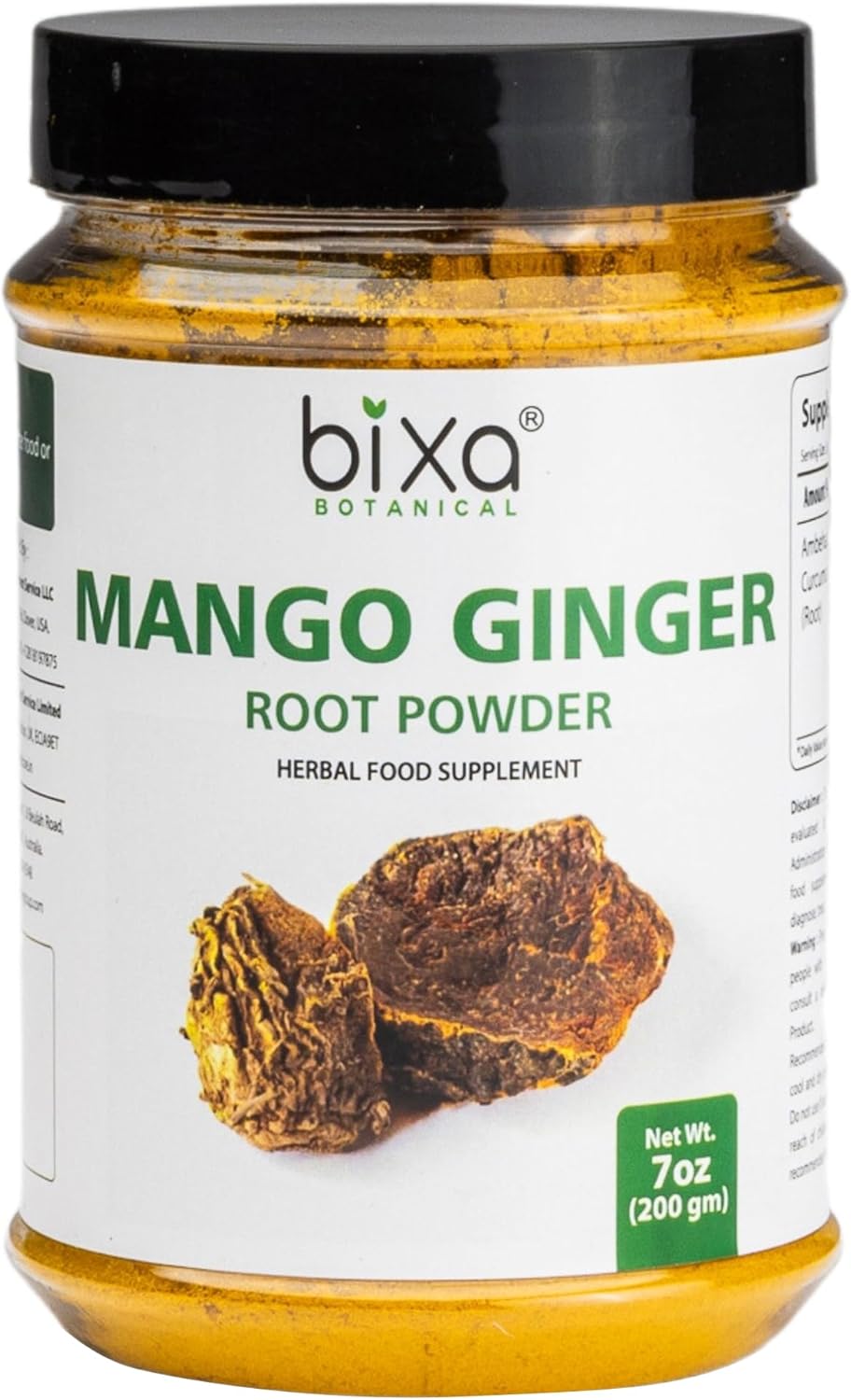 100% Pure Mango Ginger Root Powder | Curcuma Amada Supplement | Ayurvedic Herbal Blend | 200g/7oz | Gluten-Free, Non-GMO, Vegan