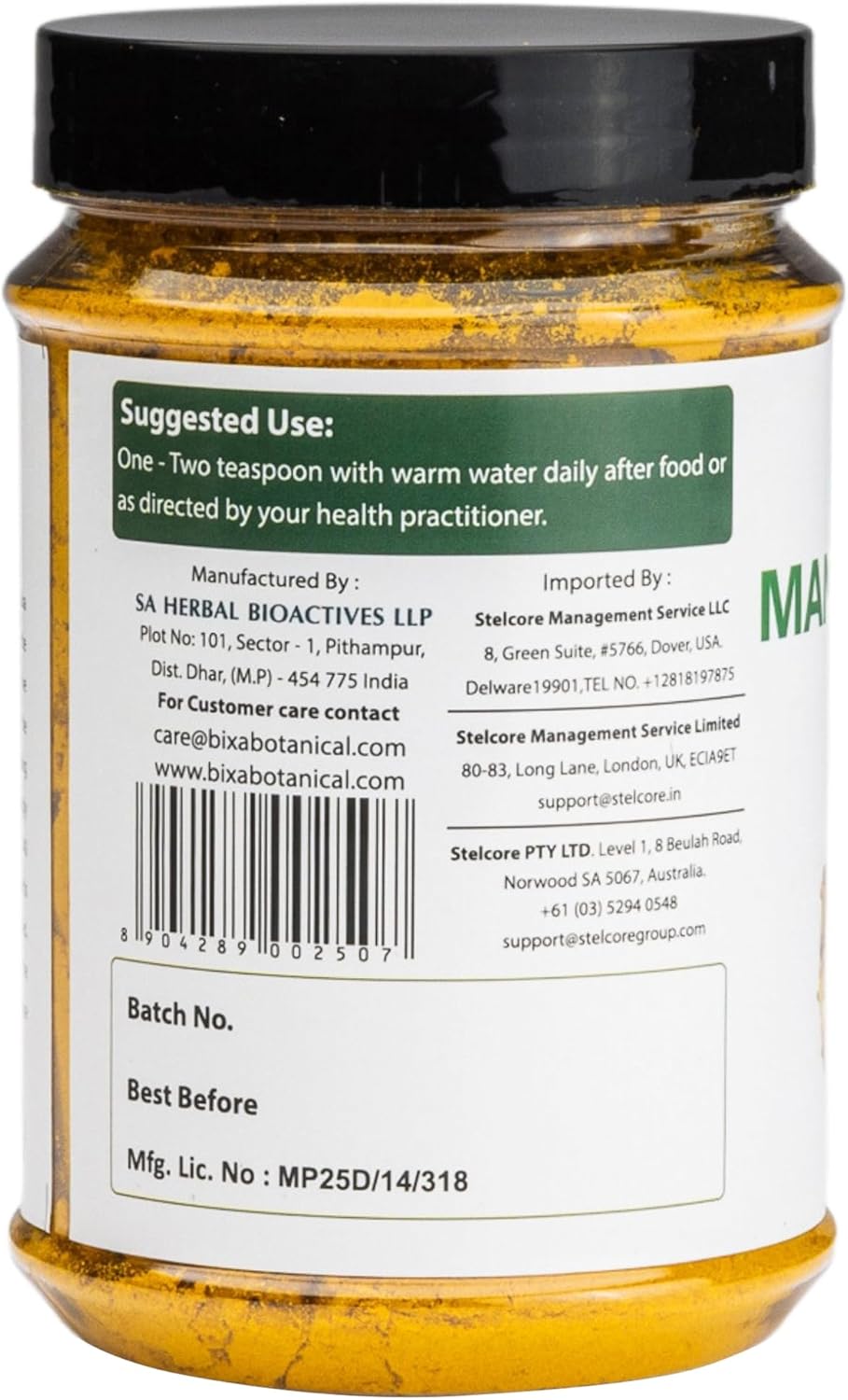 100% Pure Mango Ginger Root Powder | Curcuma Amada Supplement | Ayurvedic Herbal Blend | 200g/7oz | Gluten-Free, Non-GMO, Vegan